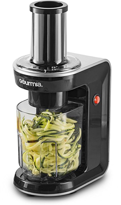 Gourmia GES580 Electric Spiralizer and Slicer for Vegetables & Pasta Maker with 3 Blades for Spaghetti Fettuccine & Ribbon Noodles Free Recipe Book Included