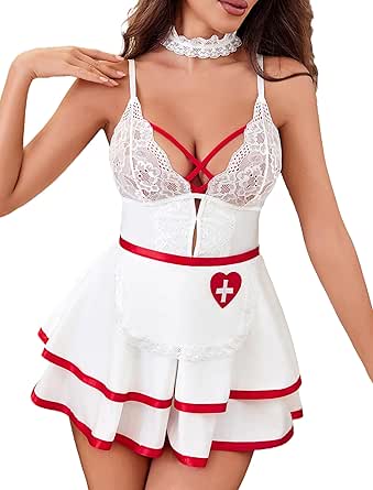 Avidlove Sexy Maid Lingerie for Women Maid Outfit French Maid Costume Babydoll Lingerie Dress Cosplay Lingerie