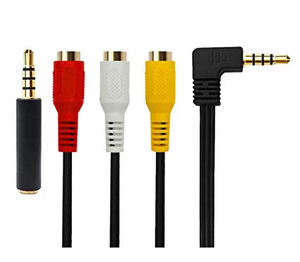 3.5 mm to RCA AV Camcorder Video Cable,3.5mm Male to 3RCA Female Plug Stereo Audio Video AUX Cable for Smartphones,MP3, Tablets,Speakers,Home Theater (3.5 Male to 3RCA Female 0.15m)