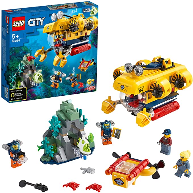 LEGO 60264 City Sottomarino da esplorazione oceanica, Avventure acquatiche per i bambini