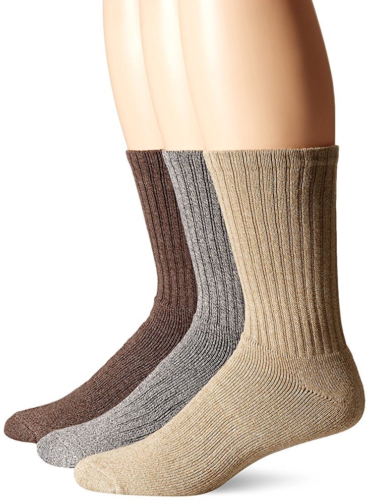 Dockers Men's 3 Pack Enhanced and Soft Feel Cushion Crew Socks