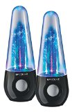 SPEEKAR Tri-Oval Dancing Water Show Fountain Speakers Black - New Design - 5 Pulsing Water Jets - 3 LED Colors - New 2015 Version