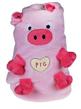 Premium Pink Toddler's Blanket with Roll Up Pig Design