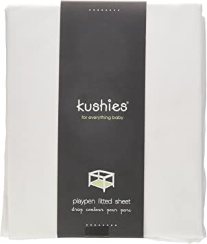 Kushies Percale Fitted Play Pen Sheet, White