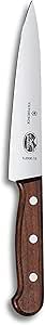 Victorinox Rosewood Chef's Knife - Premium Cooking Knife for Kitchen Accessories - Kitchen Knife Cuts Meat, Fruit, Vegetables & More - Wood Handle, Straight Edge, 6"