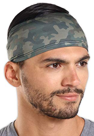 Mens Headband - Running Sweat Head Bands for Sports - Athletic Sweatbands for Workout/Exercise, Tennis & Football - Ultimate Performance Stretch & Moisture Wicking