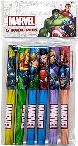 Disney Marvel Avengers Pen Set - 6 Pc Ballpoint Pens for Adults - Teenagers - Kids