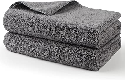 HOMEXCEL Professional Large Microfiber Car Drying Towels 2 Pack, Lint Free, Scratch Free, Highly Absorbent Drying Towel for Cars, SUVs, RVs, Trucks, and Boats,31" x 24",Grey