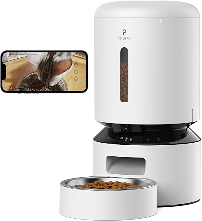 PETLIBRO Automatic Cat Feeder with Camera, 1080P HD Video with Night Vision, 5G WiFi Pet Feeder with 2-Way Audio, Low Food & Blockage Sensor, Motion & Sound Alerts for Pets