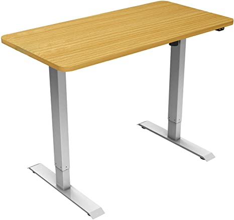 Allcam Desk Electric Standing Desk/Ergonomic Height Adjustable Sit-Stand Workstation with Beech 120 x 80 cm Desktop