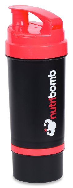 Nutribomb 3 in 1 Shaker Bottle 2.0, Supplement Shaker Cup, Pre-workout Shaker, Creatine Shaker, Protein Shaker Bottle, (1) ...