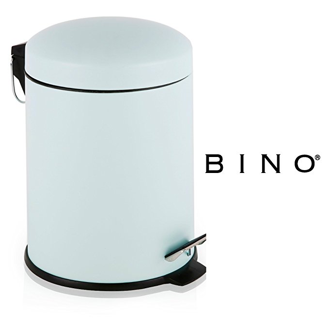 BINO Stainless Steel 1.3 Gallon / 5 Liter Round Step Trash Can, Matte Mint