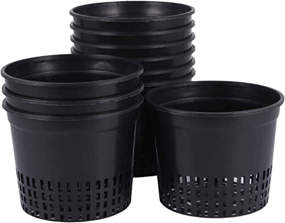 DOITOOL 10pcs Garden Plastic Net Cups Pot Slotted Mesh Net Cups Plant Nursery Pots Bucket Basket for Gardening Hydroponics Aquaponics Orchids