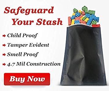 Smell Proof Kitchen Storage Mylar Bags with Gusset - Opaque Child Resistant Pouch Bags with Tamper Evident Seals, Matte Black for Herbs and Food Storage (4" x 6" x 2") (12 PCS)
