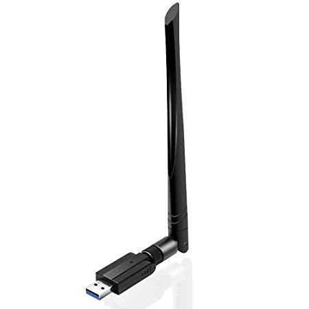 Veroyi USB 3.0 WiFi Adapter AC 1200Mbps 5G/2.4G Dual Band WiFi Dongle Wireless Network Adapter with 5dBi High Gain Antenna, Support Computer Windows XP/Vista, MAC OS System