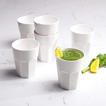 Cupture The Small Cup - Plastic Tumblers, 12 oz, 6-Pack (White)