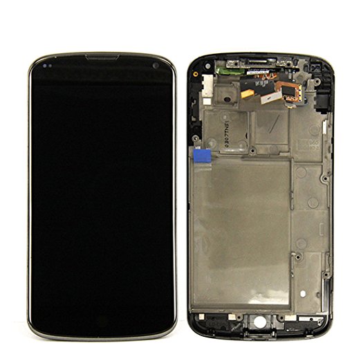 ePartSolution-OEM LG Google Nexus 4 e960 LCD Touch Digitizer Screen Assembly with Housing Frame Replacement Part USA Seller
