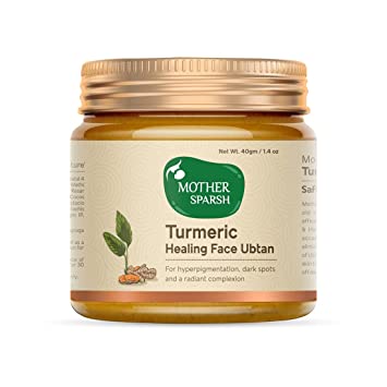 Mother Sparsh Turmeric Healing Face Ubtan Powder for Hyperpigmentation, Dark Spots & Radiant Complexion | Made With Saffron, Rose Petal, & Orange Peel |100% Ayurvedic | Natural Formulation- 40gm