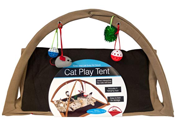 bulk buys Fleece Cat Play Tent With Dangle Toys - [Pet Supplies, Pet Furniture]