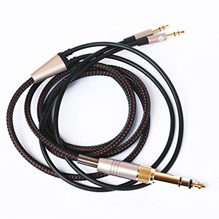 NEW NEOMUSICIA Replacement Cable Compatible with Hifiman HE4XX, HE-400i (The Latest Version with Both 3.5mm Plug) Headphones 3.5mm / 6.35mm to Dual 3.5mm Jack Male Cord 3meters/9.9ft
