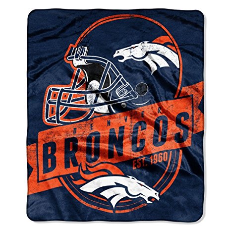 NFL Grand Stand 50-inch by 60-inch Plush Raschel Throw