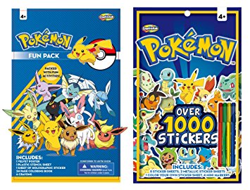 Pokemon Sticker Book & Fun Pack Set - Includes over 1000 stickers