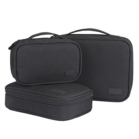 Travel Electronics Organizer Bag - BUBM Portable 3 pcs/set Gadget Carrying Storage Bag,Cable Organizer Cases for USB Cables, Hard Drive,Memory Card,Power Bank,External Flash,2 Year Warranty