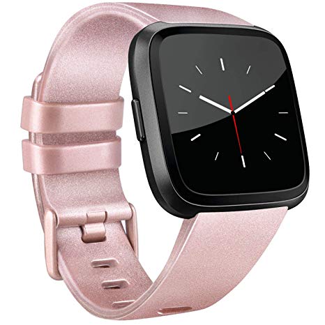 Vancle Bands Compatible with Fitbit Versa Bands for Women Men Rose Gold Silicone Wristbands for Fitbit Versa Bands/Versa Lite Bands