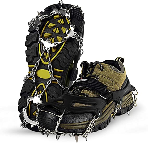 Unigear Ice Traction Cleats, Crampons Snow Cleats for Walking, Jogging, Climbing and Hiking