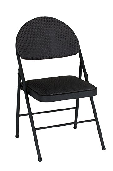 Cosco XL Comfort Folding Chair Black Fabric (4-pack)