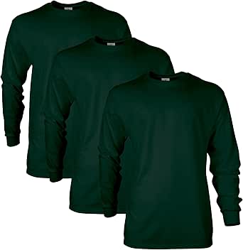 Gildan Unisex Adult Ultra Cotton Long Sleeve T-Shirt, Style G2400, Multipack