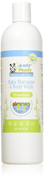 Andy Pandy Organics 100% Natural & Organic Baby Body Wash & Shampoo (16 fl oz, Unscented)