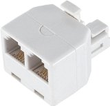 Ge 26191 Duplex Wall Jack Adapter White 4-Conductor