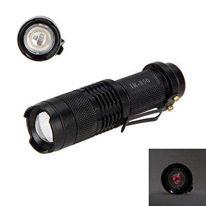 WindFire Mini IR Lamp Zoomable 5W 850nm LED Infrared Flashlight Night Vision AA Battery Hunting Torch-To Be Used with Night Vision Device (Infrared Light Is Invisible to Human Eyes) No Battery Include