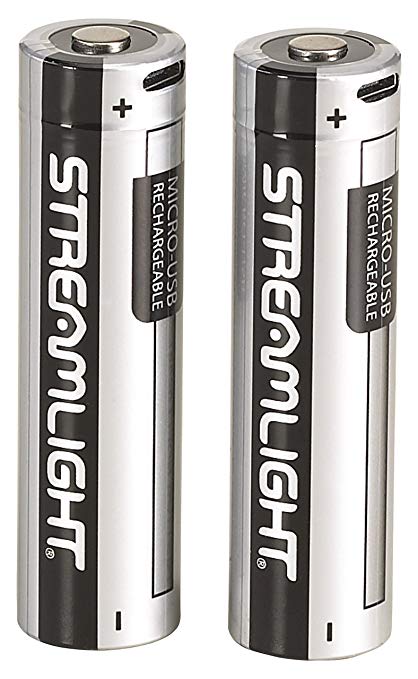 Streamlight 22102 USB Rechargeable 18650 Lithium Ion Battery, 2-Pack