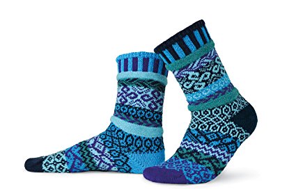 Solmate Socks, Mismatched Crew Socks, Made in USA with Recycled Cotton Yarns