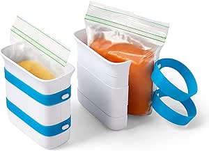 YouCopia FreezeUp Freezer Food Block Maker, 2 Cup, 2-Pack, Meal Prep Bag Container to Freeze Leftovers and Soup