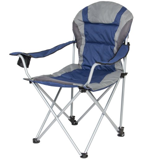 Best Choice Products Deluxe Padded Reclining Camping Fishing Beach Chair With Portable Carrying Case