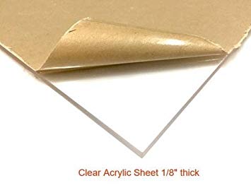 Clear Acrylic Plexiglass Sheet - 1/8" Thick Cast - 18" x 24"