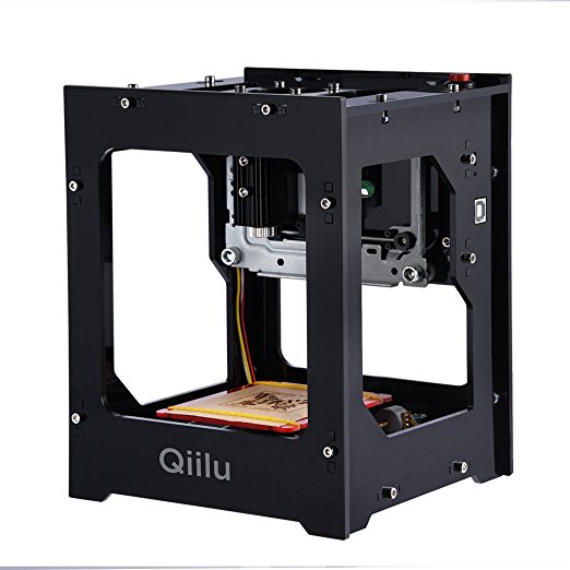 Qiilu 1500mw Laser Engraving Machine Wireless Bluetooth DIY Tools Mini USB Laser Engraver CNC Router Machine for IOS/Android/PC (Version Upgrade One Year Warranty)