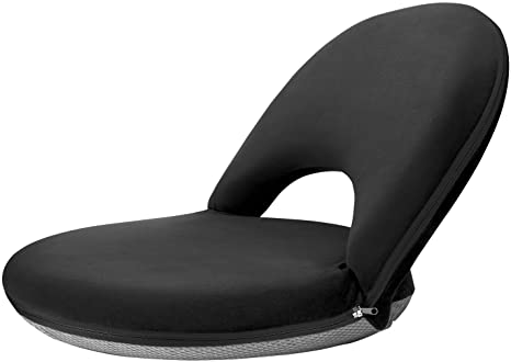 Floor Chair Seating NNEWVANTE Floor Seat with Adjustable Back Support Foldable Meditation Chair Padded Cushion Recliner for Adults Kids Video-Gaming Reading Watching, Black
