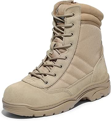 NORTIV 8 Steel Toe Boots for Men Safety Industrial & Construction Military Work Boots Slip Resistant ASTM F2413-18