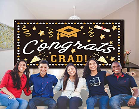 Graduation Banner 2020 Photo Prop/Booth Backdrop Decorations-Large Fabric Graduation Party Banner 78''x45'' for Graduation Party，Graduation Decorations