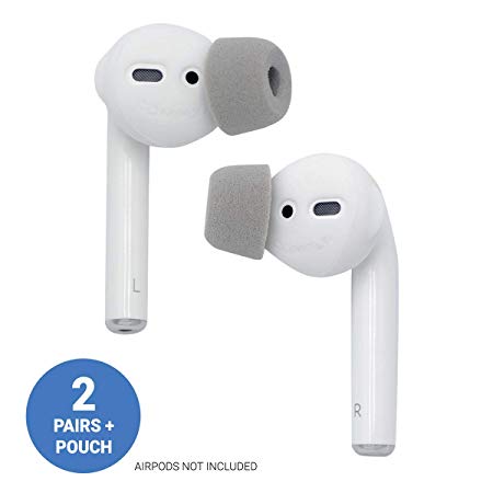 SoftCONNECT by Comply - Soft Foam Tips - Compatible with Apple AirPods (2 Pairs & Storage Pouch)