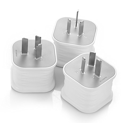 BESTEK Grounded USA to China, Australia Universal Travel Adapter Plug - Type I - 3 Packs