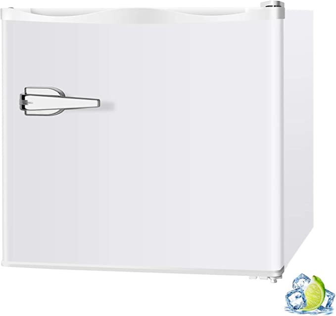 R.W.FLAME Upright Compact Freezer 1.2 Cu.ft, Freestanding Mini Freezer with Removable Shelf, Single Door, Adjustable Temperature Control, for Home, Office, Apartment(White)