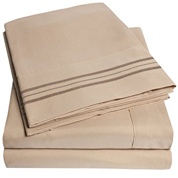 1500 Supreme Collection Bed Sheets - PREMIUM QUALITY BED SHEET SET & LOWEST PRICE, SINCE 2012 - Deep Pocket Wrinkle Free Hypoallergenic Bedding - Over 40  Colors - 4 Piece, California King, Taupe