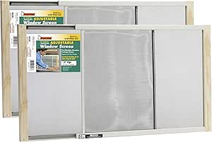 Frost King WB Marvin Adjustable Window Screen, 15" High x Fits 21-37" Wide, 2 Pack