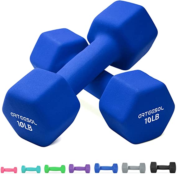 arteesol Neoprene Dumbbell Weights Set, Poids et Haltere, 20lb 15lb 12lb 10lb 8lb 5lb 3lb 2lb Non-Slip Dumbbells for Women Men Fitness Gym Exercise Weights, 1 Pair