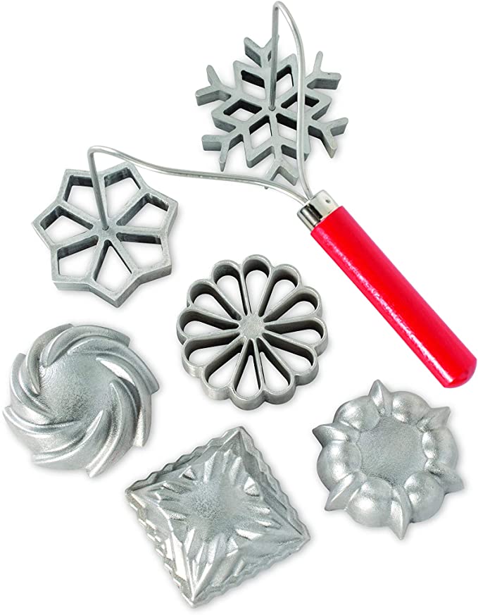 Nordic Ware Swedish Rosettes & Timbale Set, 6 Pieces, Silver